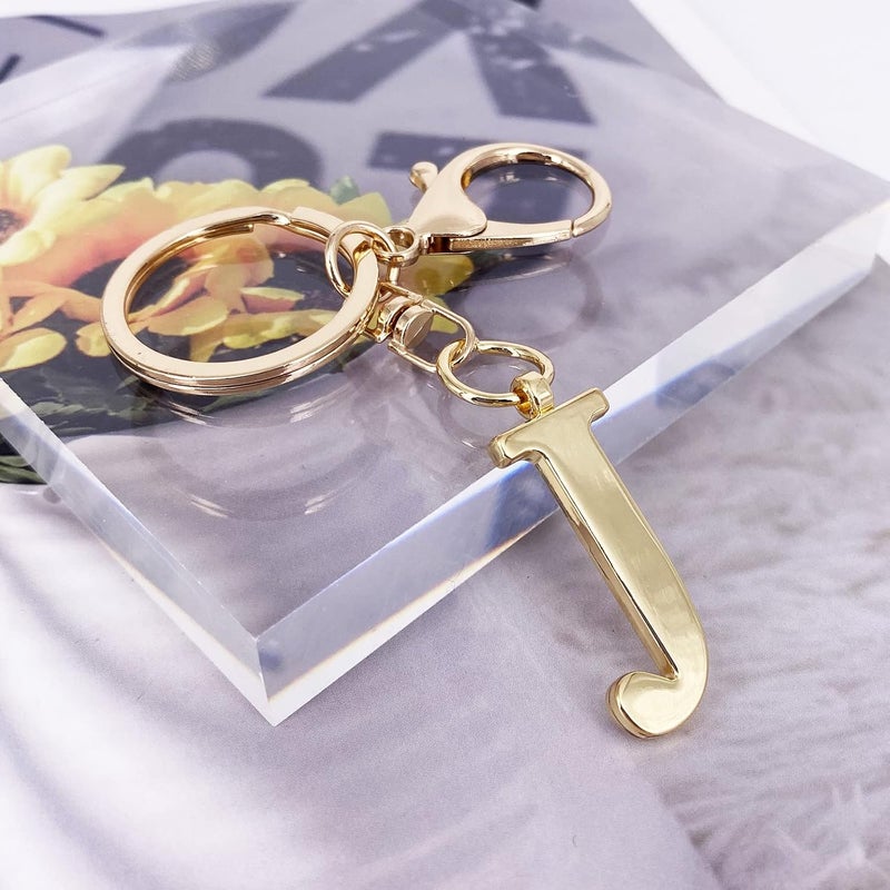 LAXPICOL Gold Letter A-Z Keychain for Women Bag Charms Purse Charms For Handbags Metal Alphabet Initial Letter Keychain - Image 2